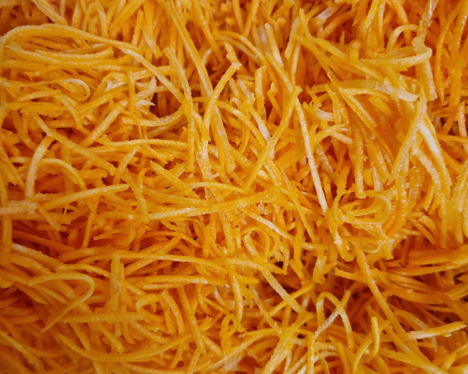 Julienne carrots prepared by KJ Fresh Prep Veg