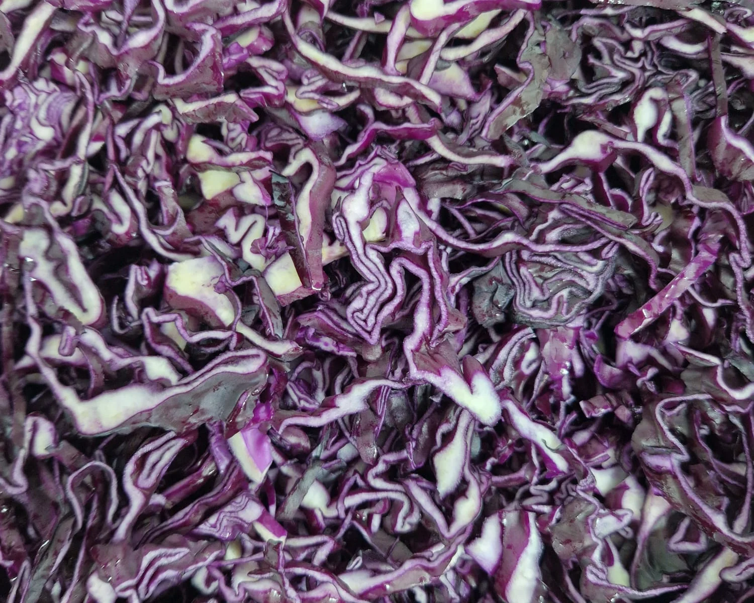 Shredded red cabbage prepared to order
