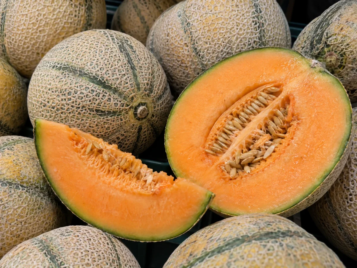 Fresh cantaloupe melon supplied by KJ Fresh Prep Veg in Northamptonshire