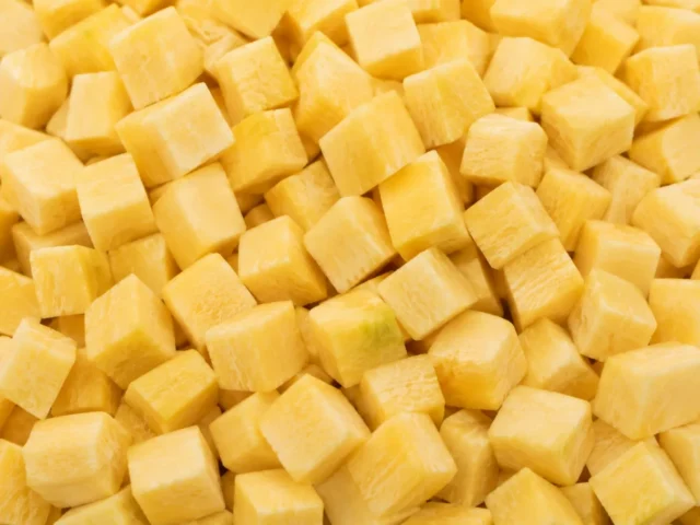 Freshly prepared diced swede