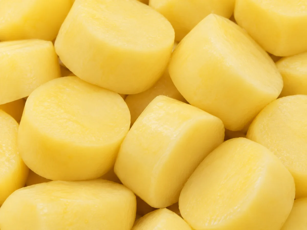 Freshly prepared fondant potatoes large