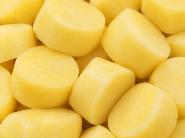 Freshly prepared fondant potatoes large