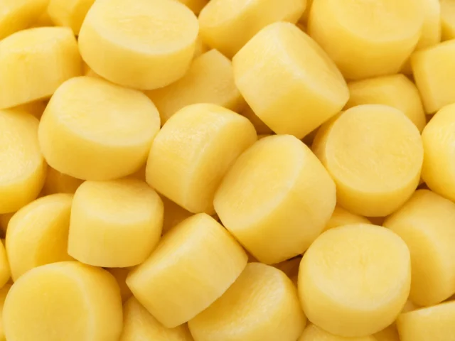Freshly prepared fondant potatoes medium
