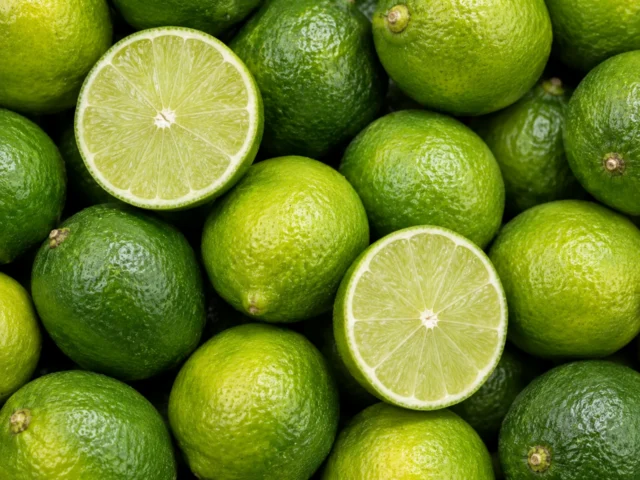 Fresh limes supplied by KJ Fresh Prep Veg in Northamptonshire