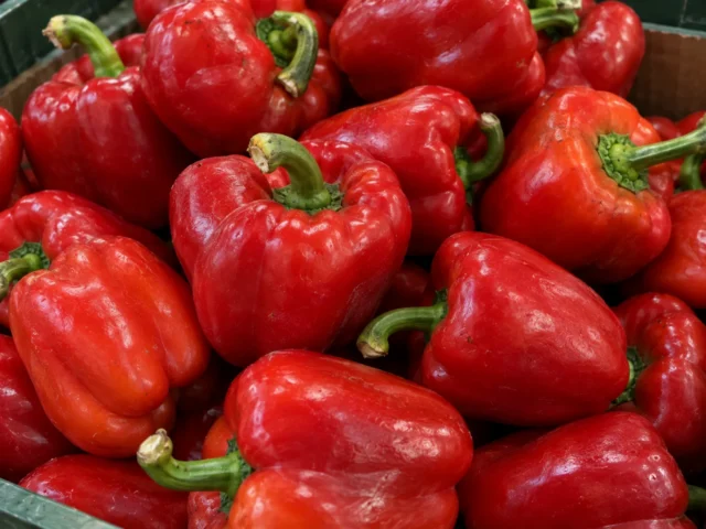 Red Peppers supplied by KJ Fresh Prep Veg