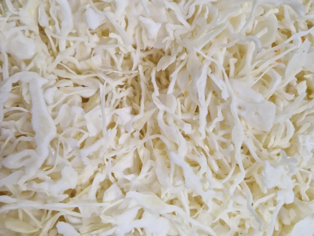 Freshly shredded white cabbage