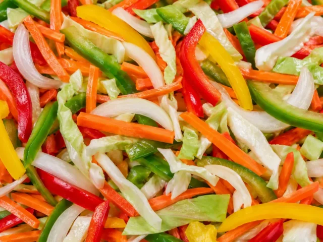 Freshly prepared stir fry mix