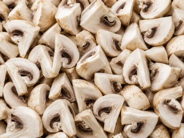 Freshly prepared wedge mushrooms
