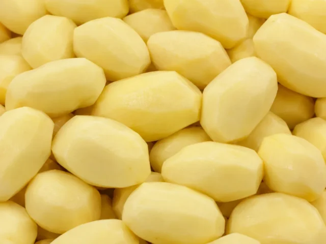 Freshly prepared whole peeled potatoes