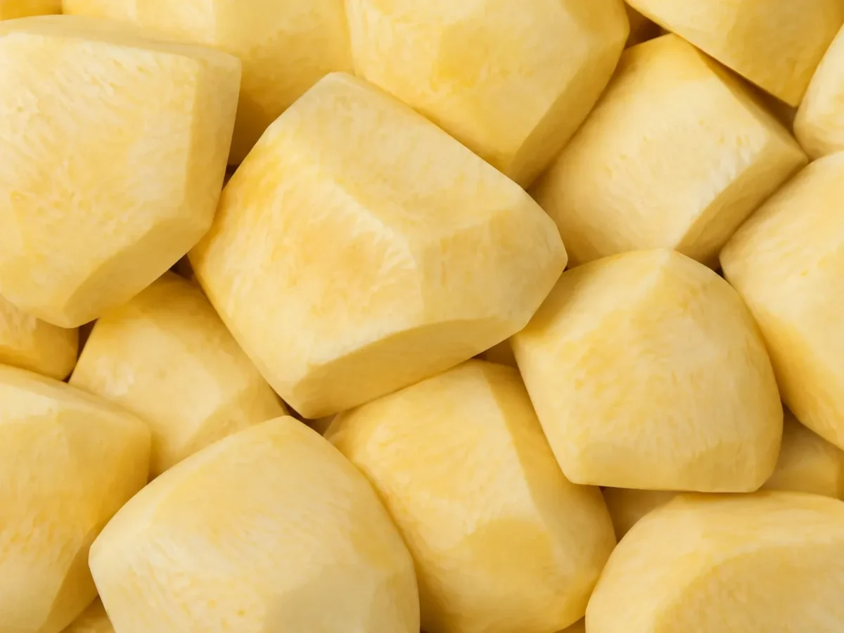 Freshly prepared whole peeled swede